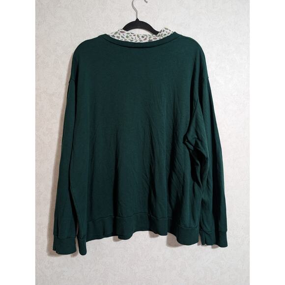 VTG Basic Editions 90's Autumn Birds Sweater Green Granny Core Size 2X - Picture 5 of 11